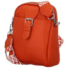 MaxFly Dámská koženková malá crossbody kabelka Brista, oranžová