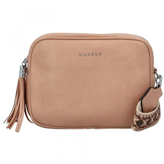 MaxFly Trendy dámská koženková crossbody Rebeca, starorůžová