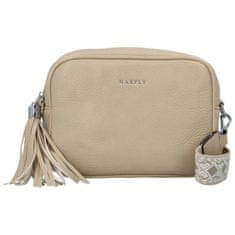 MaxFly Trendy dámská koženková crossbody Rebeca, béžová