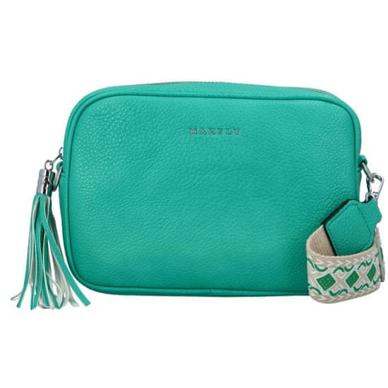 MaxFly Trendy dámská koženková crossbody Rebeca, tyrkysová