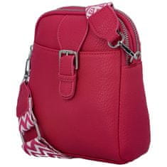 MaxFly Dámská koženková malá crossbody kabelka Brista, fuchsiová