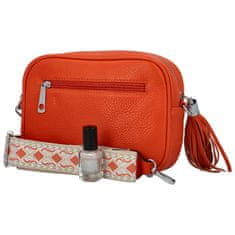 MaxFly Trendy dámská koženková crossbody Rebeca, oranžová