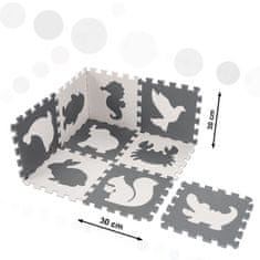 KIK Kontrastní pěnové puzzle 85 cm x 85 cm, 9 ks černá, krémová