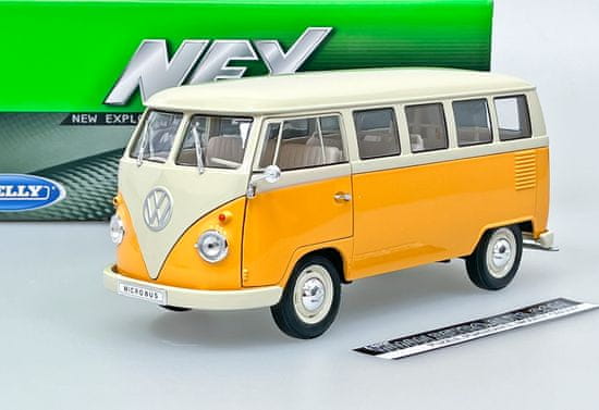 Welly Volkswagen T1 Bus (1963) Tmavě žlutá/béžová Welly 1:18