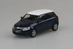 Abrex Škoda Fabia II (2006) - Modrá Storm Metalíza/Bílá střecha ABREX 1:43