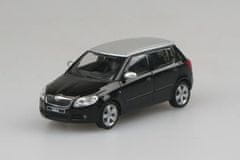 Abrex Škoda Fabia II (2006) - Černá Magic Metalíza/stříbrná střecha ABREX 1:43