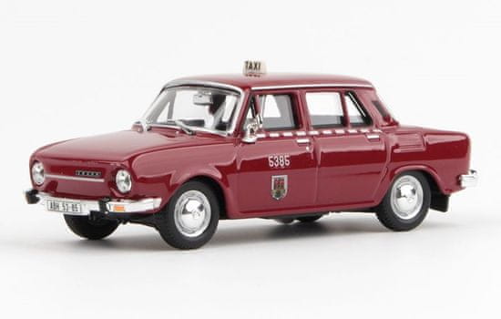 Abrex Škoda 110L (1973) Taxi Červená Rubínová ABREX 1:43