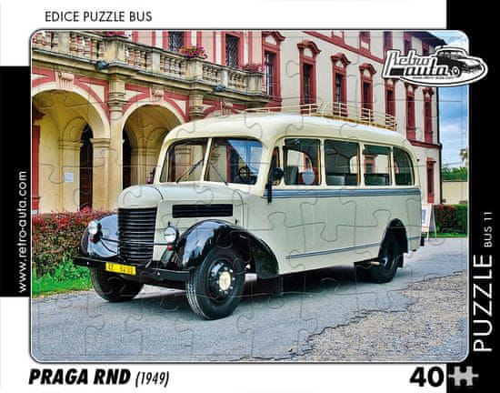 RETRO-AUTA© Puzzle BUS 11 - PRAGA RND (1949) 40 dílků