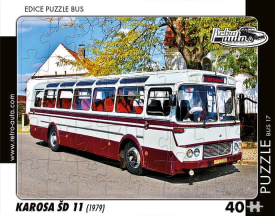 RETRO-AUTA© Puzzle BUS 17 - KAROSA ŠD 11 (1979) 40 dílků