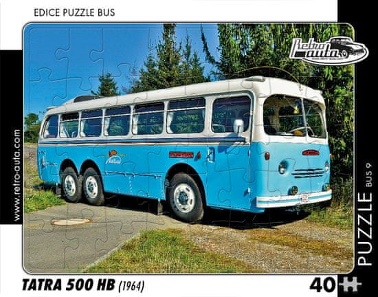 RETRO-AUTA© Puzzle BUS 09 - TATRA 500 HB (1964) 40 dílků