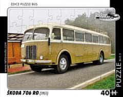 RETRO-AUTA© Puzzle BUS 05 - ŠKODA 706 RO (1951) 40 dílků