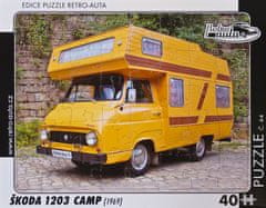 RETRO-AUTA© Puzzle č. 44 - ŠKODA 1203 CAMP (1969) 40 dílků