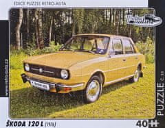 RETRO-AUTA© Puzzle č. 35 - ŠKODA 120 L (1976) 40 dílků