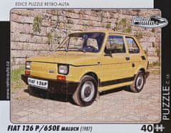 RETRO-AUTA© Puzzle č. 15 - FIAT 126 P/650E maluch (1987) 40 dílků