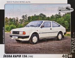 RETRO-AUTA© Puzzle č. 75 - ŠKODA RAPID 136 (1988) 40 dílků