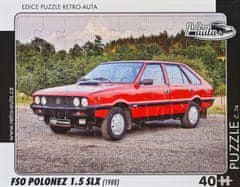 RETRO-AUTA© Puzzle č. 74 - FSO POLONEZ 1.5 SLX (1988) 40 dílků