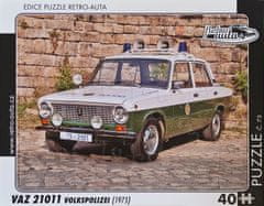 RETRO-AUTA© Puzzle č. 73 - VAZ 21011 Volkspolizei (1975) 40 dílků