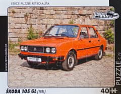 RETRO-AUTA© Puzzle č. 72 - ŠKODA 105 GL (1981) 40 dílků