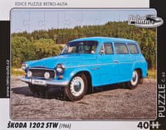 RETRO-AUTA© Puzzle č. 65 - ŠKODA 1202 STW (1966) 40 dílků