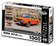 RETRO-AUTA© Puzzle č. 72 - ŠKODA 105 GL (1981) 1000 dílků