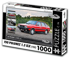 RETRO-AUTA© Puzzle č. 74 - FSO POLONEZ 1.5 SLX (1988) 1000 dílků