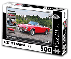 RETRO-AUTA© Puzzle č. 81 - FIAT 124 SPIDER (1973) 500 dílků