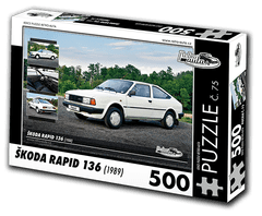 RETRO-AUTA© Puzzle č. 75 - ŠKODA RAPID 136 (1988) 500 dílků