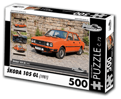 RETRO-AUTA© Puzzle č. 72 - ŠKODA 105 GL (1981) 500 dílků