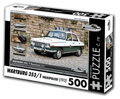 RETRO-AUTA© Puzzle č. 79 - WARTBURG 353/1 Volkspolizei (1973) 500 dílků