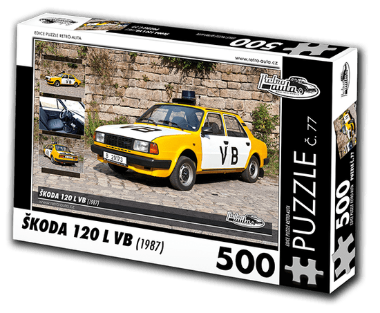 RETRO-AUTA© Puzzle č. 77 - ŠKODA 120 L VB (1987) 500 dílků