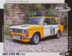 RETRO-AUTA© Puzzle č. 42 - VAZ 2103 VB (1980) 40 dílků