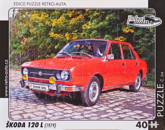 RETRO-AUTA© Puzzle č. 24 - ŠKODA 120 L (1979) 40 dílků