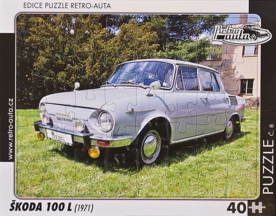 RETRO-AUTA© Puzzle č. 08 - ŠKODA 100 L (1971) 40 dílků