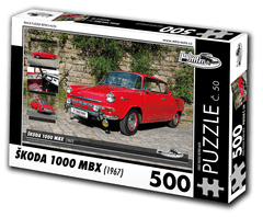 RETRO-AUTA© Puzzle č. 50 - ŠKODA 1000 MBX (1967) 500 dílků