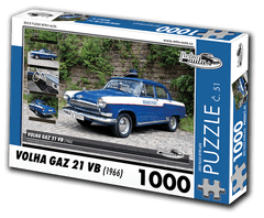 RETRO-AUTA© Puzzle č. 51 - VOLHA GAZ 21 VB (1966) 1000 dílků