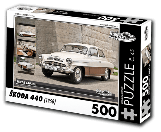 RETRO-AUTA© Puzzle č. 45 - ŠKODA 440 (1958) 500 dílků