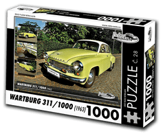 RETRO-AUTA© Puzzle č. 28 - WARTBURG 311/1000 (1963) 1000 dílků