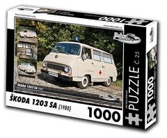 RETRO-AUTA© Puzzle č. 25 - ŠKODA 1203 SA (1980) 1000 dílků