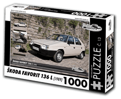 RETRO-AUTA© Puzzle č. 13 - ŠKODA FAVORIT 136 L (1989) 1000 dílků