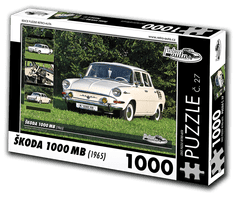 RETRO-AUTA© Puzzle č. 27 - ŠKODA 1000MB (1965) 1000 dílků