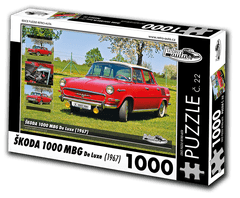 RETRO-AUTA© Puzzle č. 22 - ŠKODA 1000 MBG De Luxe (1967) 1000 dílků