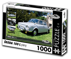 RETRO-AUTA© Puzzle č. 08 - ŠKODA 100 L (1971) 1000 dílků