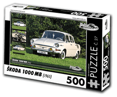 RETRO-AUTA© Puzzle č. 27 - ŠKODA 1000 MB (1965) 500 dílků