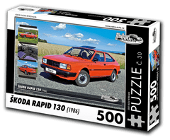 RETRO-AUTA© Puzzle č. 30 - ŠKODA RAPID 130 (1986) 500 dílků