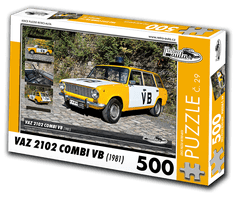 RETRO-AUTA© Puzzle č. 29 - VAZ 2102 COMBI VB (1981) 500 dílků