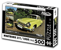 RETRO-AUTA© Puzzle č. 28 - WARTBURG 311/1000 (1963) 500 dílků