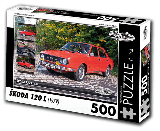 RETRO-AUTA© Puzzle č. 24 - ŠKODA 120 L (1979) 500 dílků