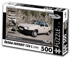 RETRO-AUTA© Puzzle č. 13 - ŠKODA FAVORIT 136 L (1989) 500 dílků