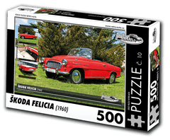 RETRO-AUTA© Puzzle č. 10 - ŠKODA FELICIA (1960) 500 dílků