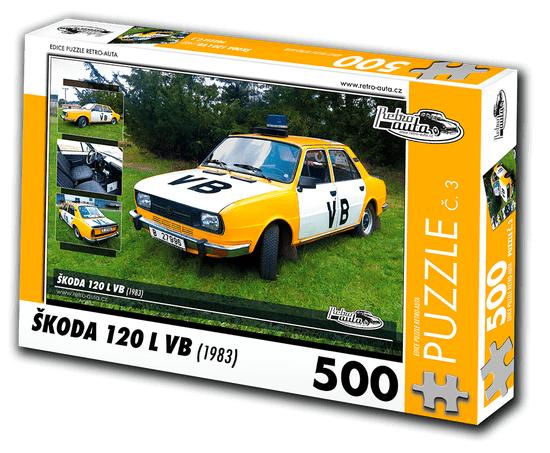 RETRO-AUTA© Puzzle č. 03 - ŠKODA 120L VB (1983) 500 dílků